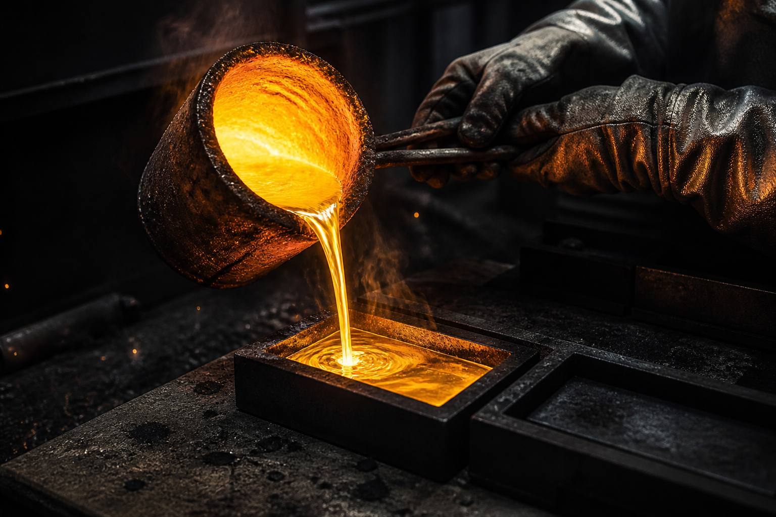 Gold pour